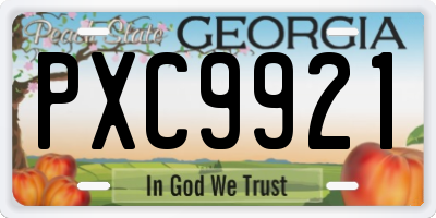GA license plate PXC9921
