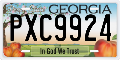 GA license plate PXC9924