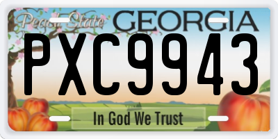 GA license plate PXC9943