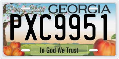 GA license plate PXC9951