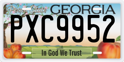 GA license plate PXC9952