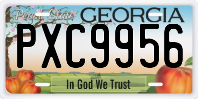 GA license plate PXC9956