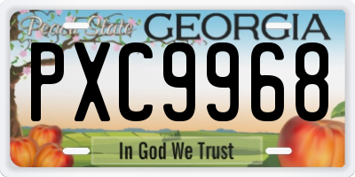 GA license plate PXC9968