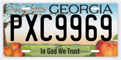 GA license plate PXC9969