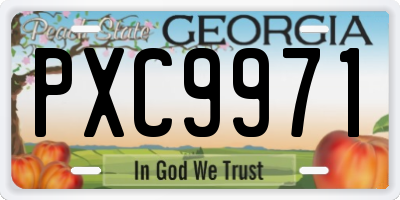 GA license plate PXC9971