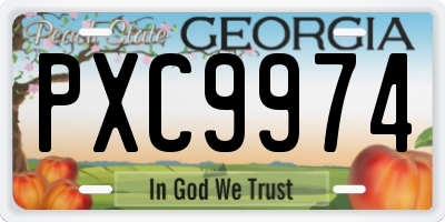 GA license plate PXC9974