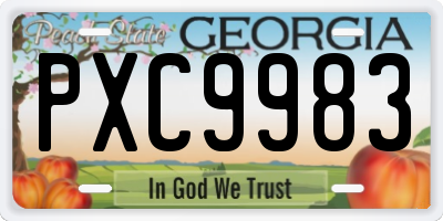 GA license plate PXC9983
