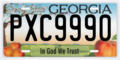 GA license plate PXC9990