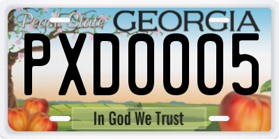 GA license plate PXD0005