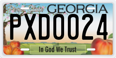 GA license plate PXD0024