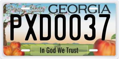 GA license plate PXD0037