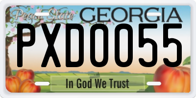 GA license plate PXD0055