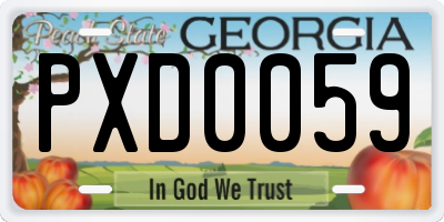 GA license plate PXD0059
