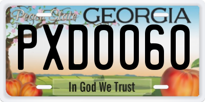 GA license plate PXD0060