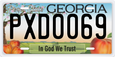 GA license plate PXD0069