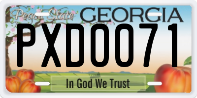 GA license plate PXD0071
