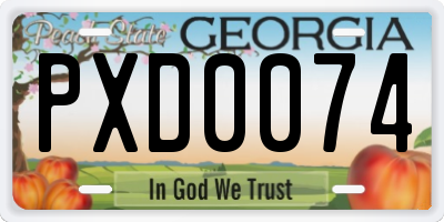 GA license plate PXD0074