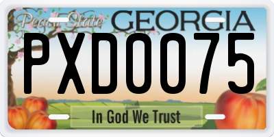 GA license plate PXD0075