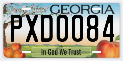 GA license plate PXD0084