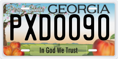 GA license plate PXD0090