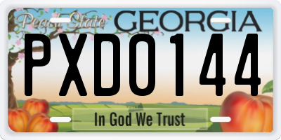 GA license plate PXD0144