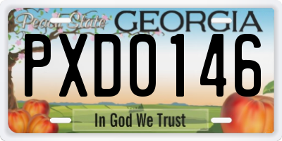GA license plate PXD0146