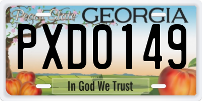 GA license plate PXD0149