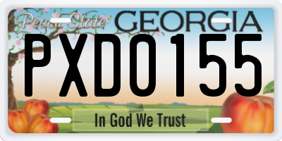 GA license plate PXD0155