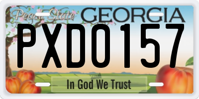 GA license plate PXD0157