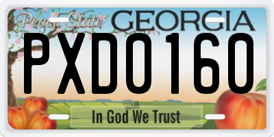 GA license plate PXD0160