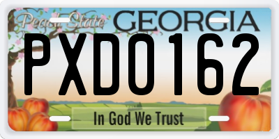 GA license plate PXD0162