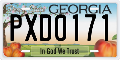 GA license plate PXD0171
