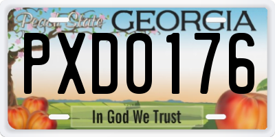 GA license plate PXD0176