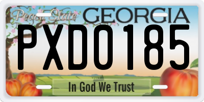 GA license plate PXD0185