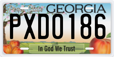 GA license plate PXD0186