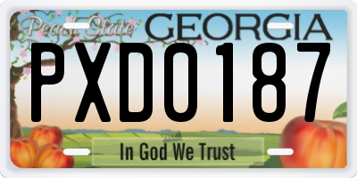 GA license plate PXD0187