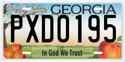 GA license plate PXD0195