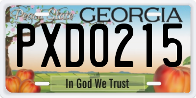 GA license plate PXD0215