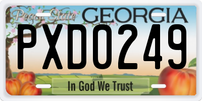 GA license plate PXD0249