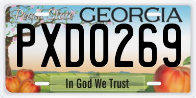 GA license plate PXD0269