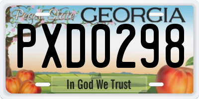 GA license plate PXD0298
