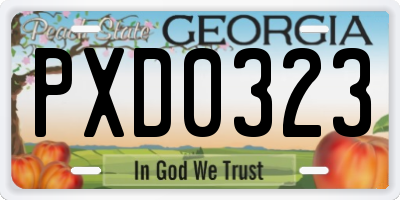 GA license plate PXD0323