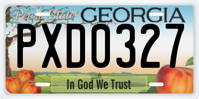 GA license plate PXD0327