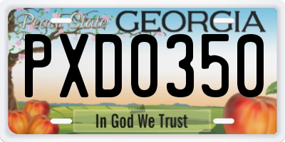 GA license plate PXD0350