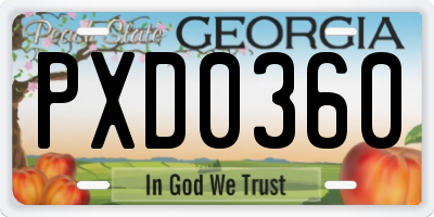 GA license plate PXD0360