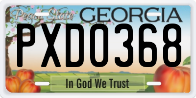 GA license plate PXD0368