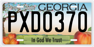 GA license plate PXD0370