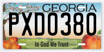 GA license plate PXD0380