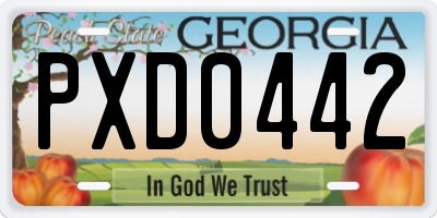 GA license plate PXD0442