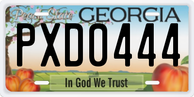 GA license plate PXD0444